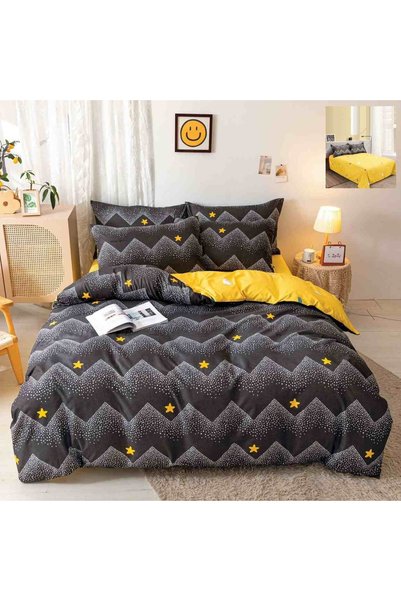 Pucioasa Home Lenjerie de pat cu 2 fete, policoton, 4 piese, pat 2 persoane, ...