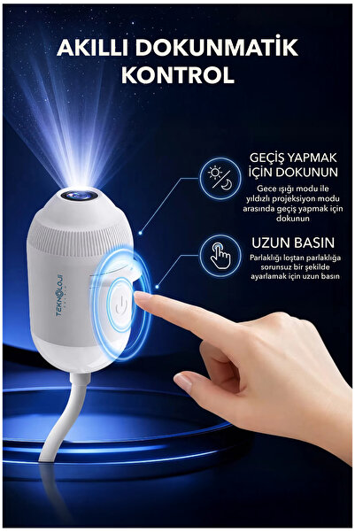 Teknoloji Gelsin Galaksi Yıldız Projektör Gece Lambası Gezegen Ay 12 Filmli Tavan Yansıtma Işıklı Eğitici Usb Tak-Çalıştır