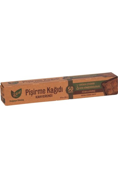 Roll-Up Kahverengi Yağlı Pişirme Kağıdı 37X50 M Ağartılmamış Su Geçirmez Doğal Özellik