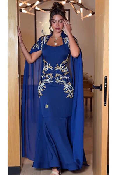 NALA FASHION فستان سهرة ملكي باللون الأزرق الملكي