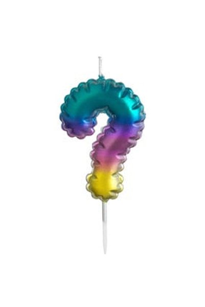 OEM Metallic Ombre Colored Cake Candle "?"""