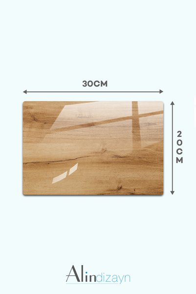 Generic Brand Glass Cutting Board with Natural Wood Theme - Glass Cutting Board |   20cm X 30cm