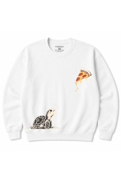 Rabona Fashion Hanorac cu imprimeu broască țestoasă Pizza Dreamer
