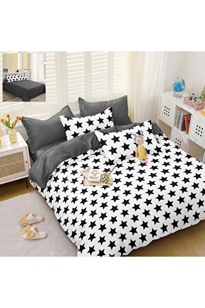 Pucioasa Home Lenjerie de pat cu 2 fete, policoton, 4 piese, pat 2 persoane, ...