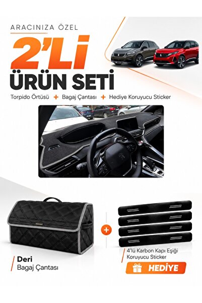 e-biz Peugeot 3008 (2016-2023) Compatible Dashboard Cover + Leather Trunk Bag...