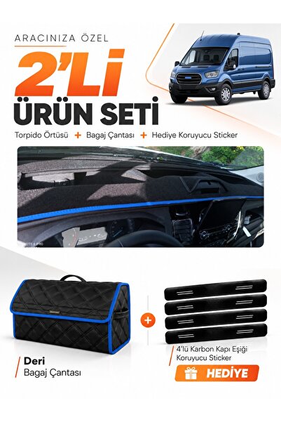 e-biz Ford Transit Type 2 (2020-2025) Compatible Glove Box Cover + Leather Lu...