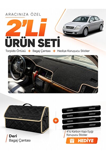 e-biz Opel Vectra C (2002-2008) Compatible Dashboard Cover + Leather Trunk Ba...
