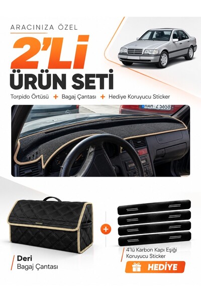 e-biz Mercedes W202 C-Class (1993-2000) Compatible Glove Box Cover + Leather ...