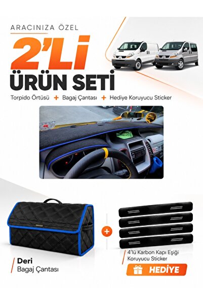 e-biz Renault Trafic (2001-2014) Compatible Glove Box Cover + Leather Trunk B...