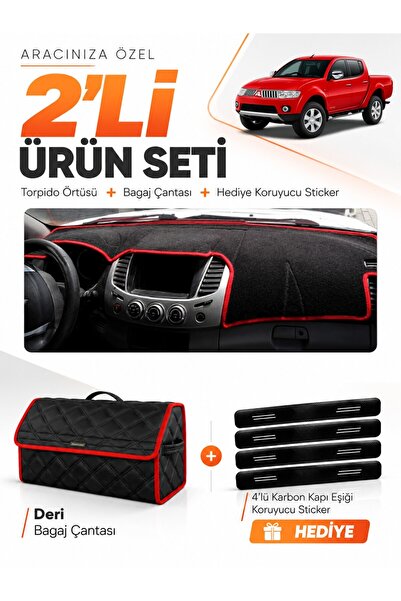 e-biz Mitsubishi L200 (2005-2015) Compatible Glove Box Cover + Leather Luggag...