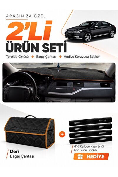 e-biz Citroen C5 (2008-2015) Compatible Dashboard Cover + Leather Trunk Bag +...
