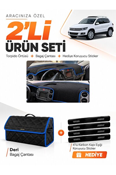 e-biz Volkswagen Tiguan (2007-2015) Compatible Dashboard Cover + Leather Trun...