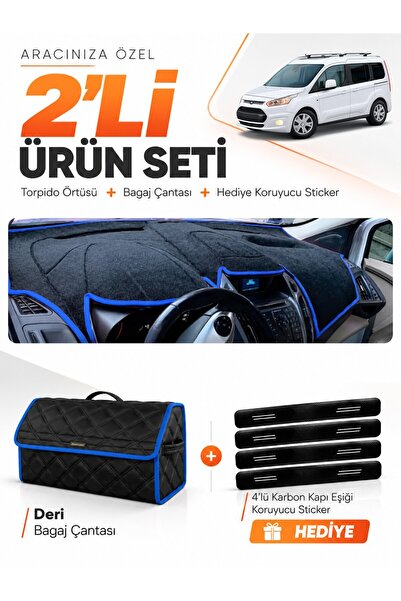 e-biz Ford Tourneo Connect (2013-2020) Compatible Dashboard Cover + Leather T...