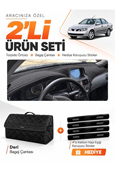 e-biz Nissan Almera Screened (2000-2006) Compatible Glove Box Cover + Leather...