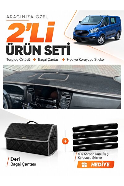 e-biz Ford Transit Custom (2016-2024) Compatible Glove Box Cover + Leather Tr...