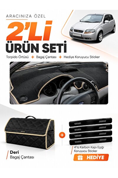 e-biz Chevrolet Kalos (2009-2013) Compatible Dashboard Cover + Leather Trunk ...