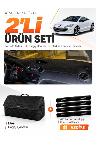 e-biz Peugeot Rcz (2010-2015) Compatible Glove Box Cover + Leather Trunk Bag ...