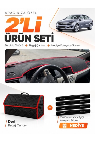 e-biz Opel Astra H (2003-2014) Compatible Dashboard Cover + Leather Trunk Bag...