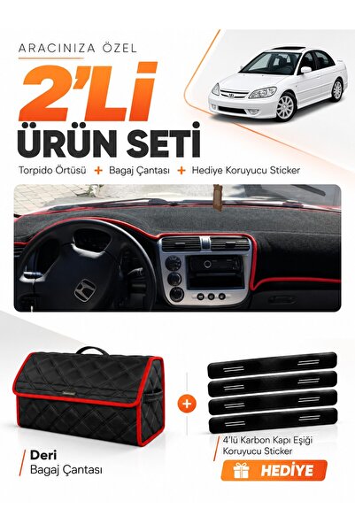 e-biz Honda Civic Vtec2 (2002-2005) Compatible Torpedo Cover + Leather Trunk ...