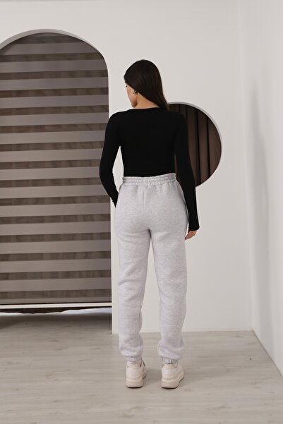 silarose Women's 3-Thread Cotton Sweatpants with Elastic Cuffs and Lace-Up Waist, Soft Textured