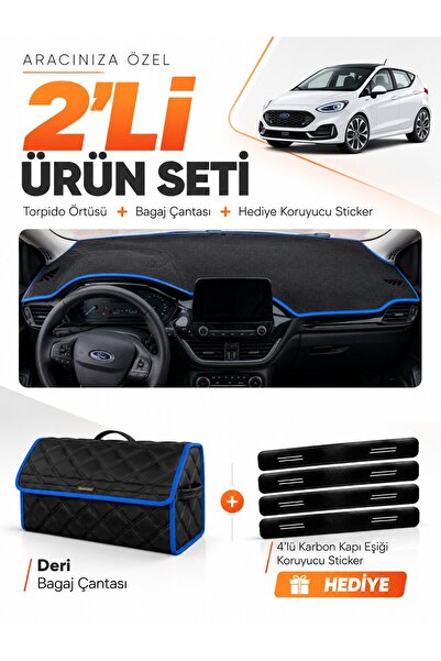 e-biz Ford Fi̇esta (2020-2023) Compatible Dashboard Cover + Leather Trunk Bag...