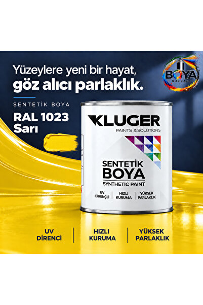 SENTETİK YAĞLI BOYA SARI - METAL BOYASI - AHŞAP BOYASI - DEMİR BOYASI 0,75KG