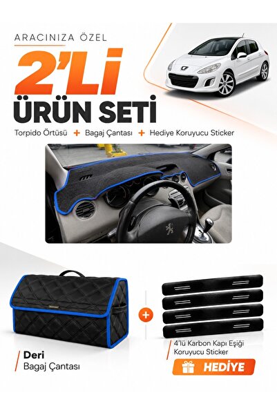 e-biz Peugeot 308 (2008-2014) Compatible Dashboard Cover + Leather Trunk Bag ...