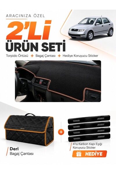 e-biz Skoda Fabia (1999-2006) Compatible Dashboard Cover + Leather Trunk Bag ...