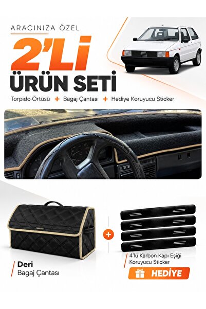 e-biz Fiat Uno 60,70 (1983-1995) Compatible Dashboard Cover + Leather Trunk B...