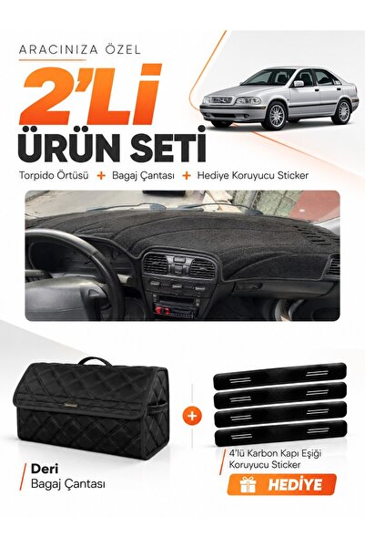 e-biz Volvo S40 (1996-2002) Compatible Glove Box Cover + Leather Trunk Bag + ...