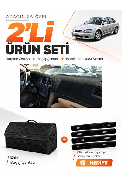 e-biz Subaru Legacy (1998-2003) Compatible Glove Box Cover + Leather Trunk Ba...