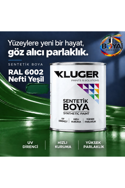 SENTETİK YAĞLI BOYA NEFTİ YEŞİL - METAL BOYASI - AHŞAP BOYASI - DEMİR BOYASI 0,75KG