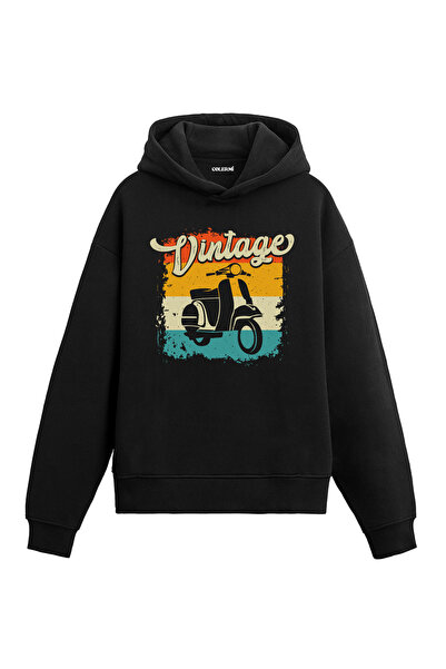 Colermi Vintage Scooter Retro Motorcycle Design Hooded Sweatshirt