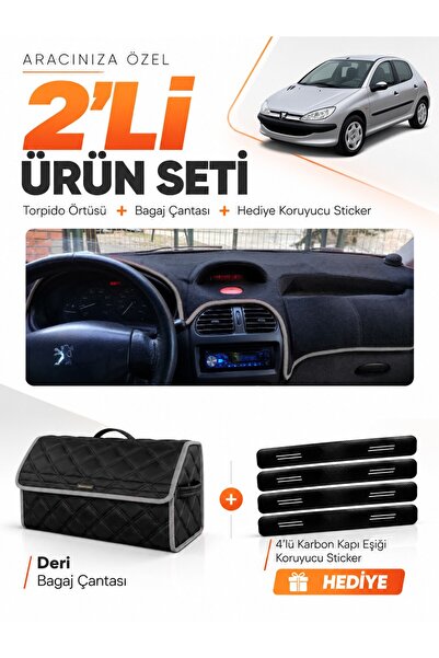 e-biz Peugeot 206 Large Screen (1998-2009) Compatible Glove Box Cover + Leath...