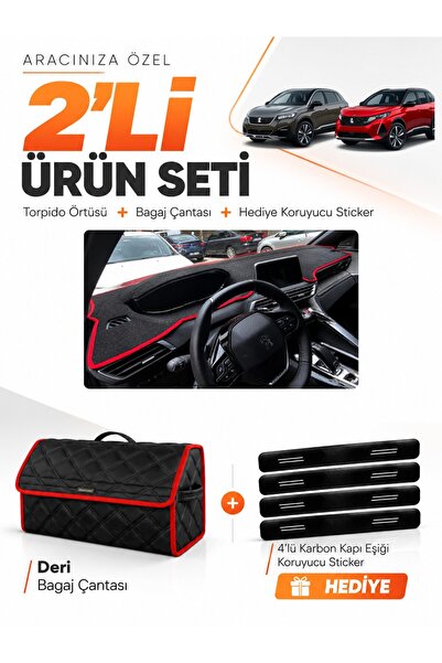 e-biz Peugeot 3008 (2016-2023) Compatible Dashboard Cover + Leather Trunk Bag...