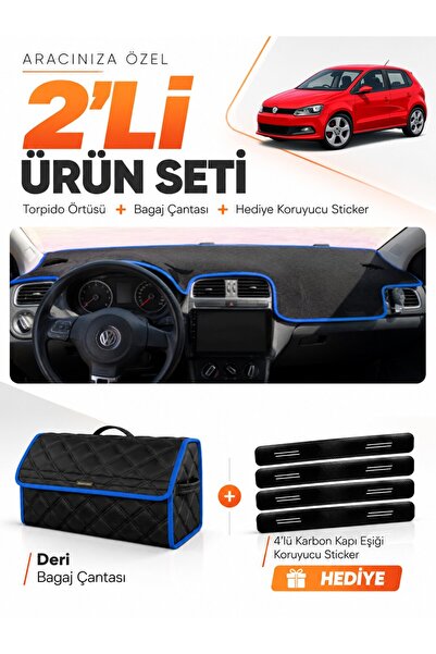 e-biz Volkswagen Polo (2009-2019) Compatible Dashboard Cover + Leather Trunk ...