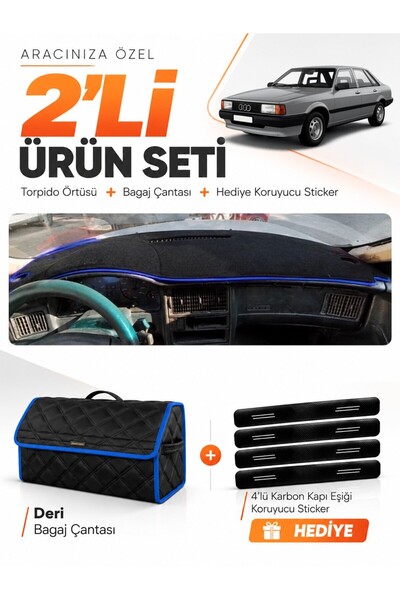 e-biz Audi 80 (1986-1996) Compatible Glove Box Cover + Leather Trunk Bag + St...