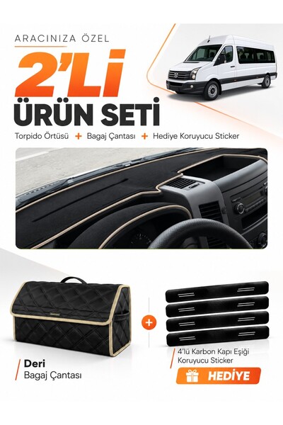 e-biz Volkswagen Crafter (2006-2014) Compatible Dashboard Cover + Leather Tru...