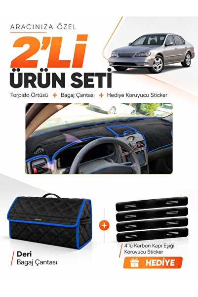e-biz Infiniti İ30-İ35 (1998-2000) Compatible Torpedo Cover + Leather Luggage...
