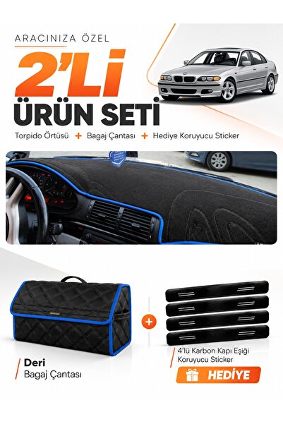e-biz Bmw E46 (1997-2006) Compatible Dashboard Cover + Leather Trunk Bag + St...