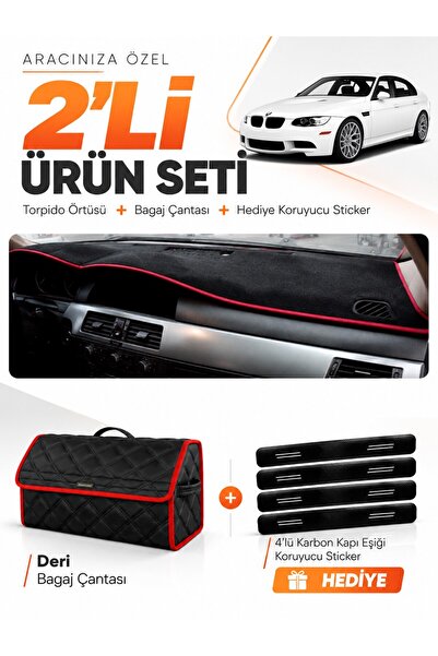 e-biz Bmw E90 (2005-2013) Compatible Dashboard Cover + Leather Trunk Bag + St...