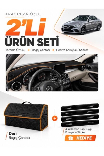 e-biz Mercedes W205 C-Class (2018-2021) Compatible Dashboard Cover + Leather ...