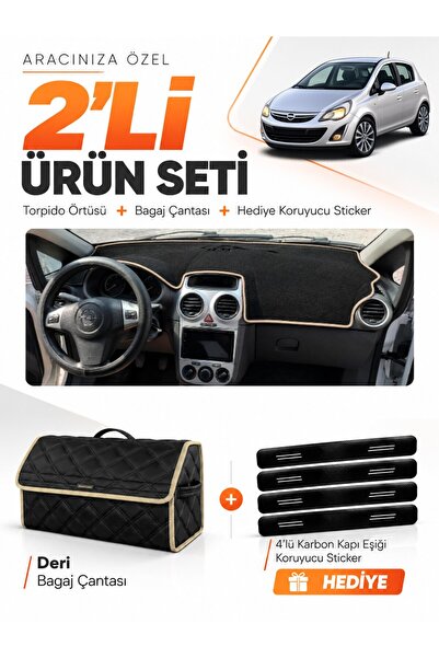 e-biz غطاء توربيدو متوافق مع OPEL CORSA D (2006-2014) + حقيبة أمتعة جلدية + م...