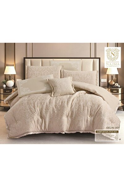 NAJIMA Luxury Jacquard Bridal Bedding Set Nefir 7 Pieces - Bridal Bedspread w...