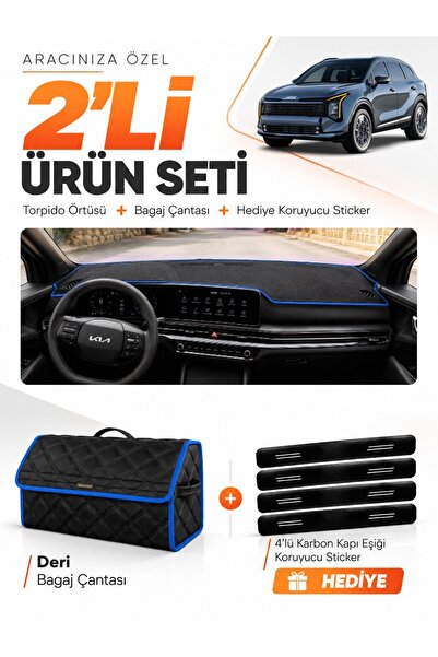 e-biz Kia Sportage (2025-Later) Compatible Torpedo Cover + Leather Trunk Bag ...