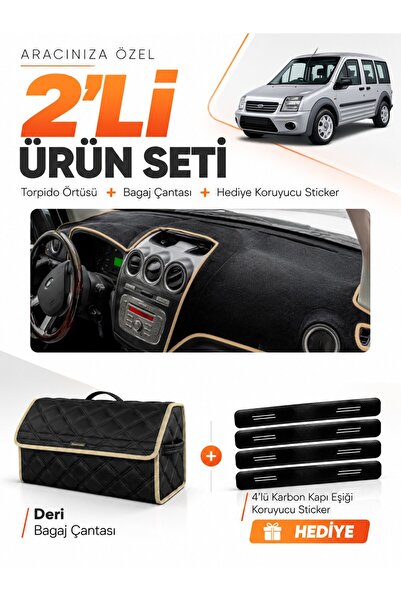 e-biz Ford Connect (2009-2012) Compatible Dashboard Cover + Leather Trunk Bag...