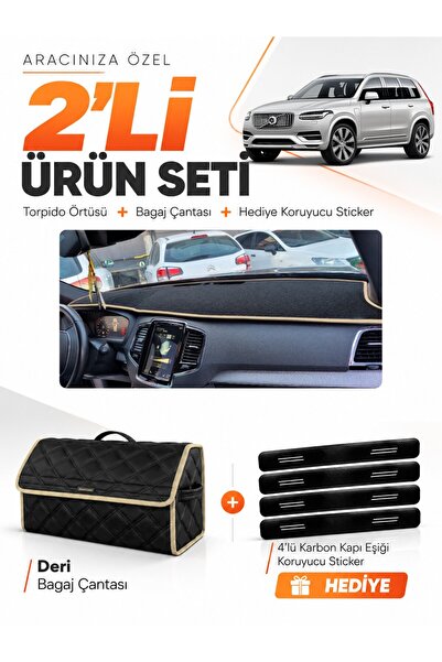 e-biz Volvo Xc-90 (2015-2024) Compatible Dashboard Cover + Leather Trunk Bag ...