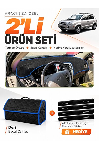 e-biz Hyundai Tucson 1 (2004-2009) Compatible Glove Box Cover + Leather Trunk...