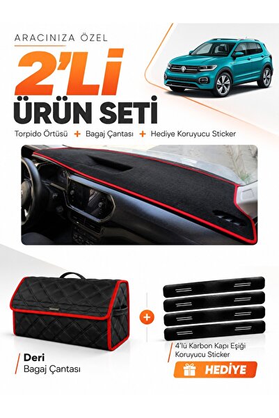 e-biz Volkswagen T-Cross (2021-2023) Compatible Dashboard Cover + Leather Tru...