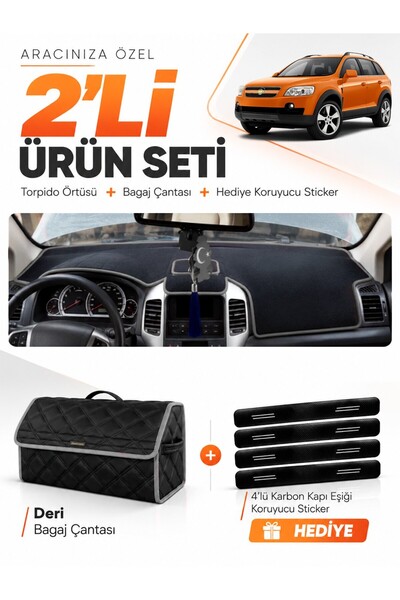 e-biz Chevrolet Capti̇va (2008-2011) Compatible Dashboard Cover + Leather Tru...